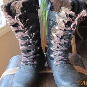Merrell Women Size 8 Winterbelle Peak Waterproof Black Purple Opti-Warm Boots